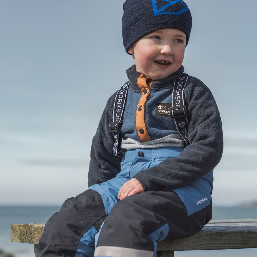 Didriksons Monte Half Button Kids Fleece - Cloud Blue. Boys Fleece