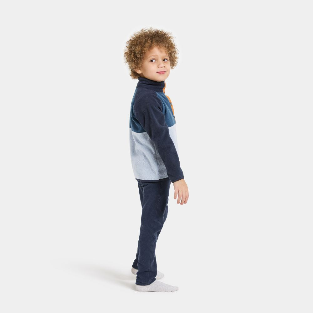 Didriksons Monte Half Button Kids Fleece - Cloud Blue. Boys Fleece