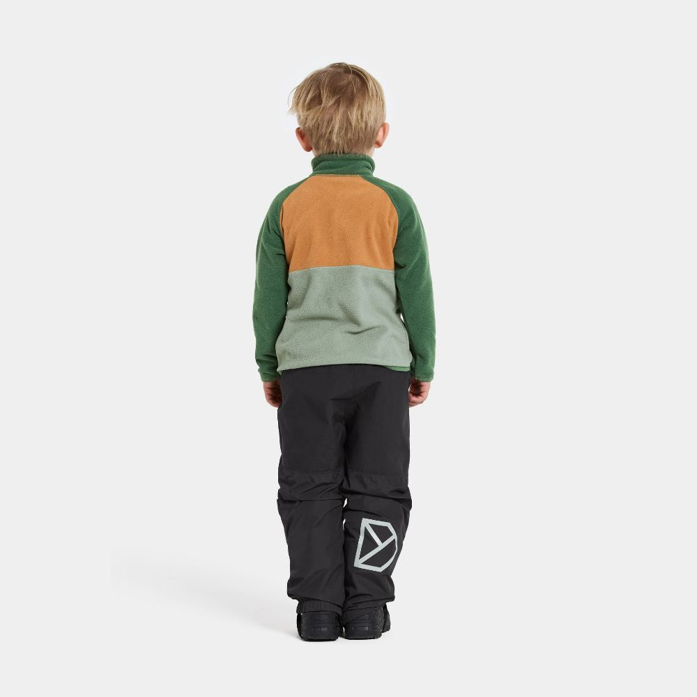 Didriksons Monte Half Button Kids Fleece Light Moss. Boys Fleeces perfect for Skiing and Lapland holidays
