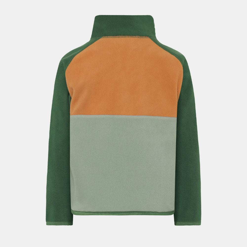 Didriksons Monte Half Button Kids Fleece Light Moss. Boys Fleeces perfect for Skiing and Lapland holidays