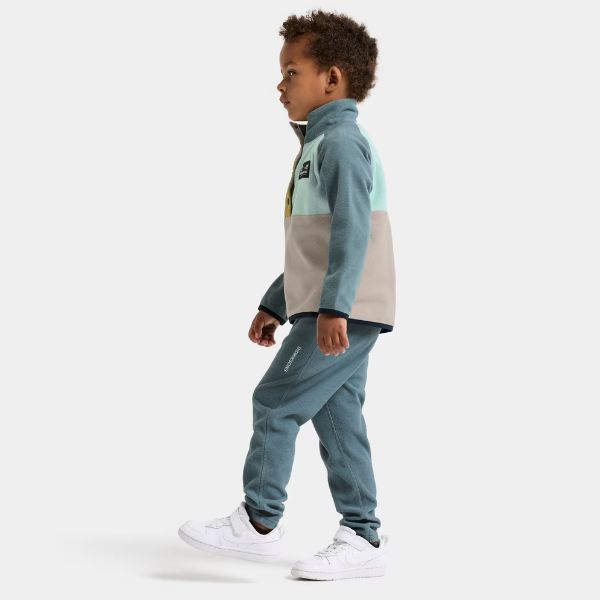 Didriksons Monte Half Button Kids Fleece - Ocean Mint - Kids Fleece For Skiing and Lapland holidays