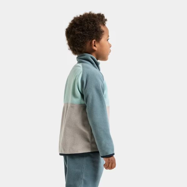 Didriksons Monte Half Button Kids Fleece - Ocean Mint - Kids Fleece For Skiing and Lapland holidays