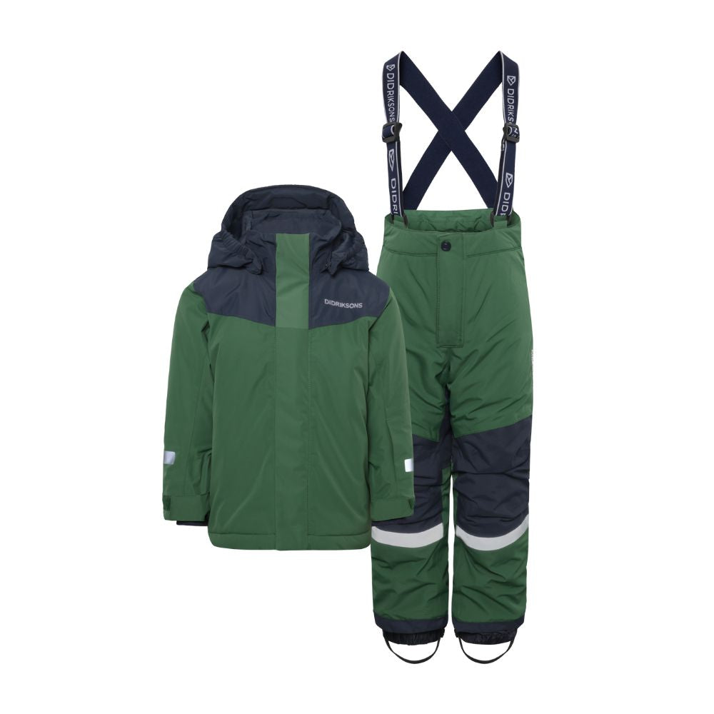 Didriksons Skare Kids Ski Jacket & Pants Set - Pine Green