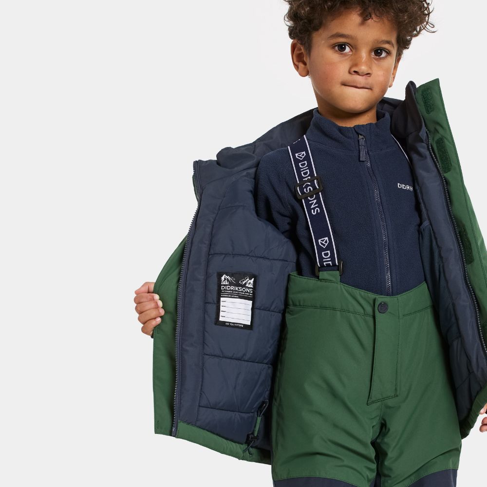 Didriksons Skare Kids Ski Jacket & Pants Set - Pine Green