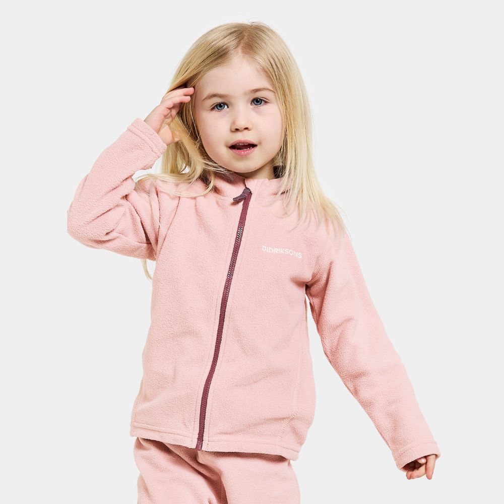 Didriksons Monte 10 Kids Skiing Fleece Jacket - Dusty Pink 1000 x 1000