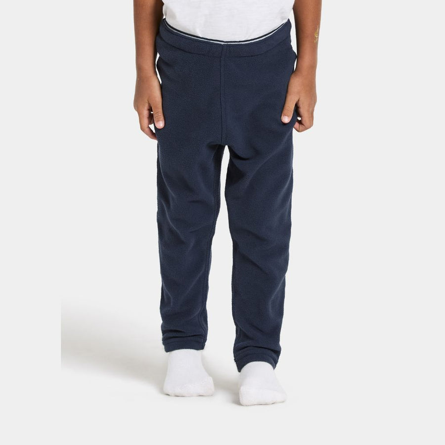 Didriksons Monte Kids Fleece Leggings in Navy.  Ideal for layering when skiing early season, high resports or Lapland Holidays 