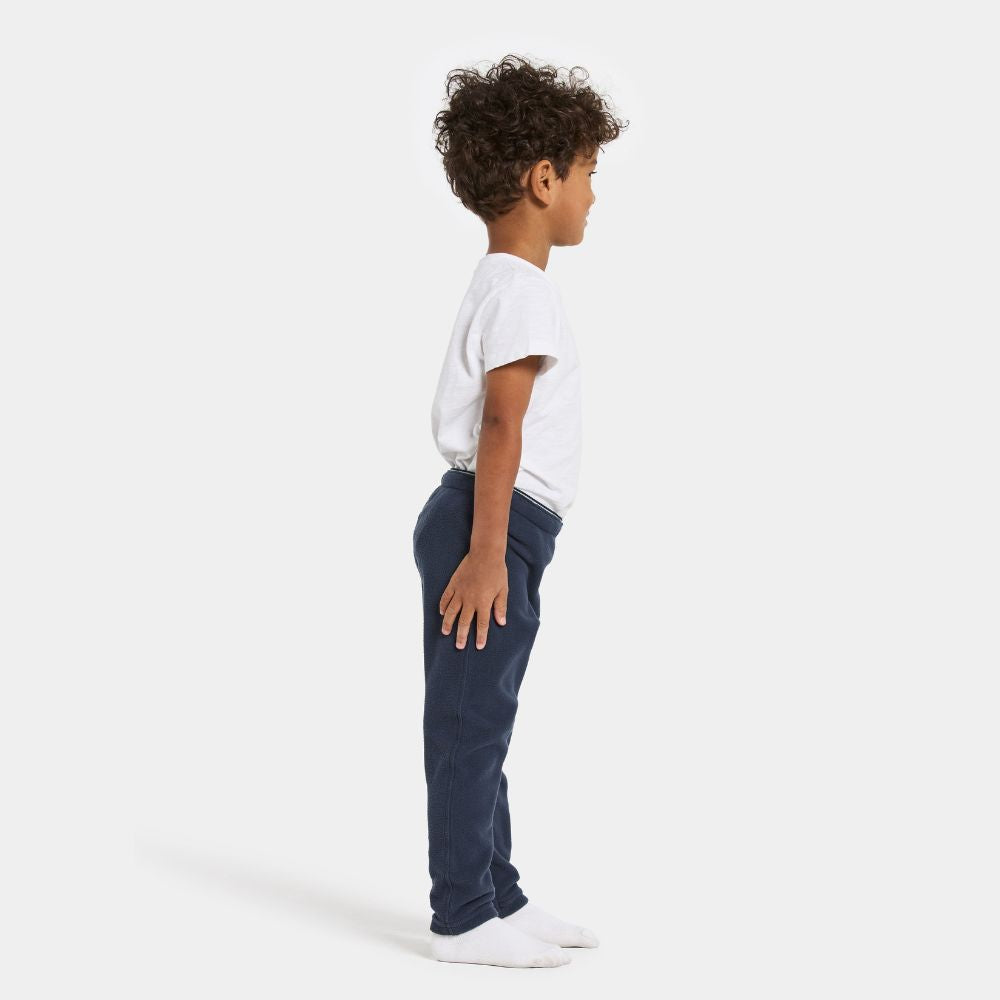 Didriksons Monte Kids Fleece Leggings in Navy.  Ideal for layering when skiing early season, high resports or Lapland Holidays 