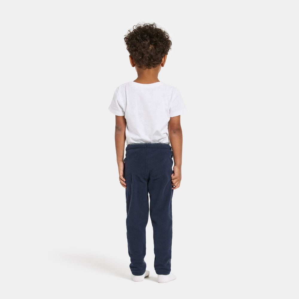 Didriksons Monte Kids Fleece Leggings in Navy.  Ideal for layering when skiing early season, high resports or Lapland Holidays 