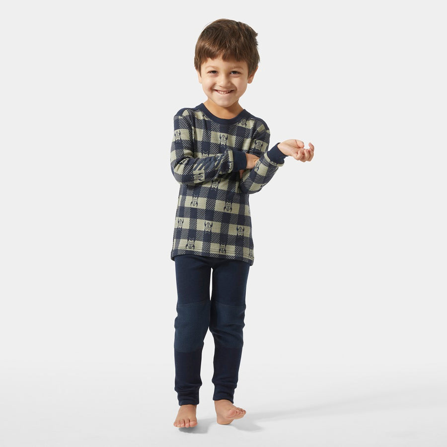 Helly Hansen Kids Ski Thermals LIFA Merino Set - Navy AOP