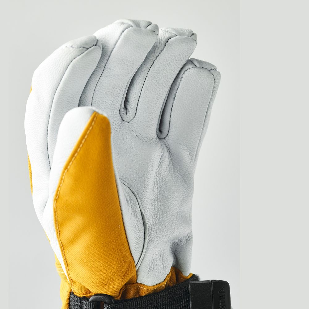 Hestra Army Leather Heli Kids Ski Gloves - Mustard (30560-460)