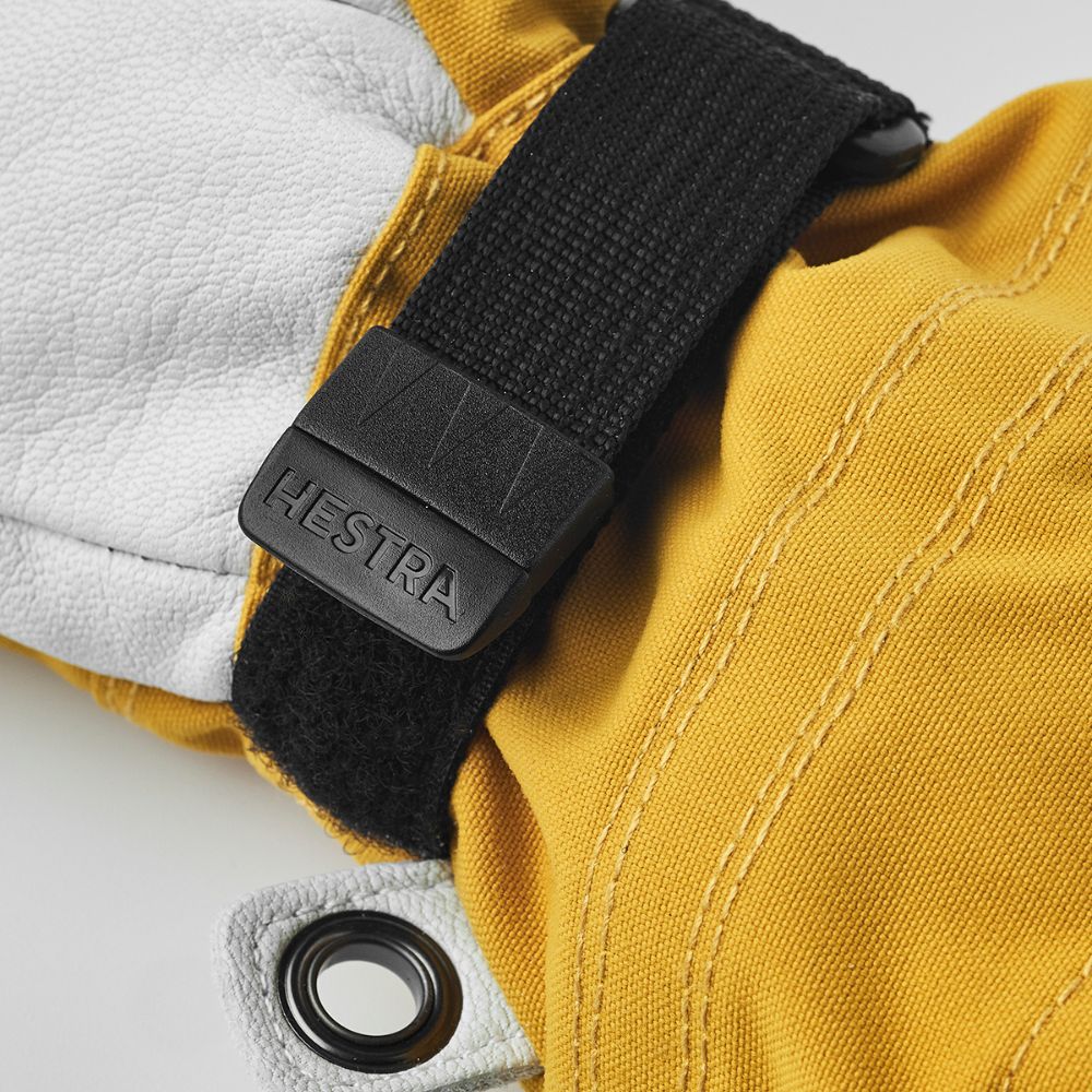 Hestra Army Leather Heli Kids Ski Gloves - Mustard (30560-460)
