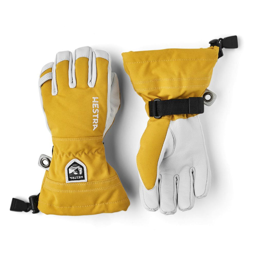 Hestra Army Leather Heli Kids Ski Gloves - Mustard (30560-460)