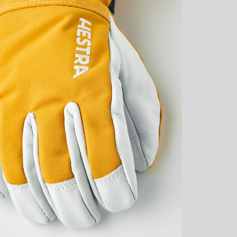 Hestra Army Leather Heli Kids Ski Gloves - Mustard (30560-460)