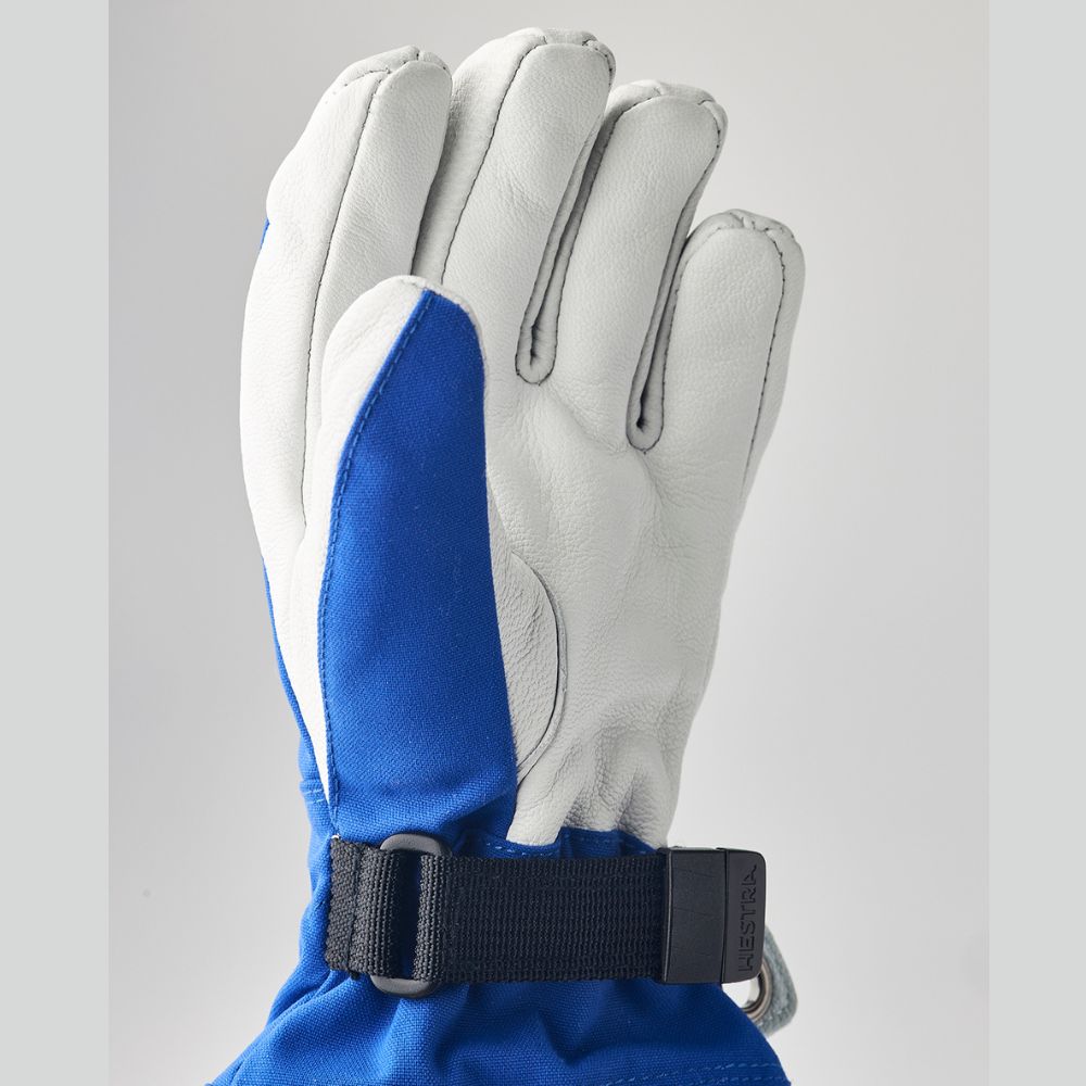 Hestra Army Leather Heli Kids Ski Gloves - Royal Blue (30560-250)