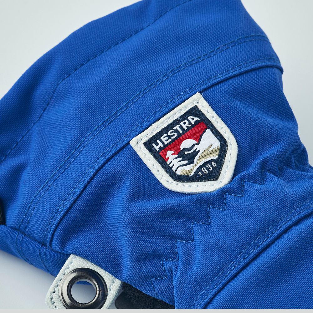 Hestra Army Leather Heli Kids Ski Gloves - Royal Blue (30560-250)