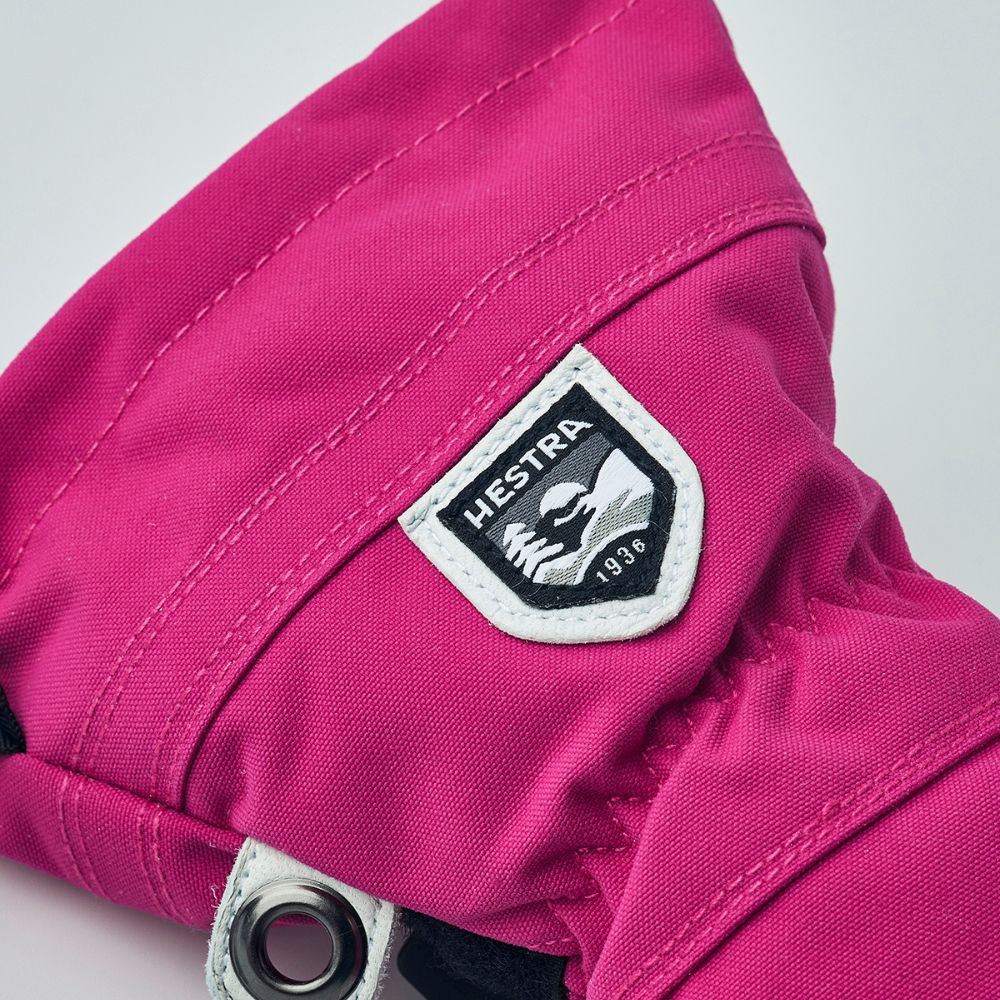 Hestra Army Leather Heli Kids Ski Mittens - Fuchsia (30561-930)