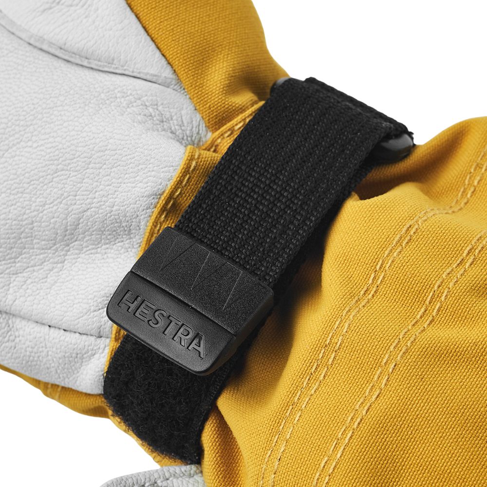Hestra Army Leather Heli Kids Ski Mittens - Mustard (30561-460)