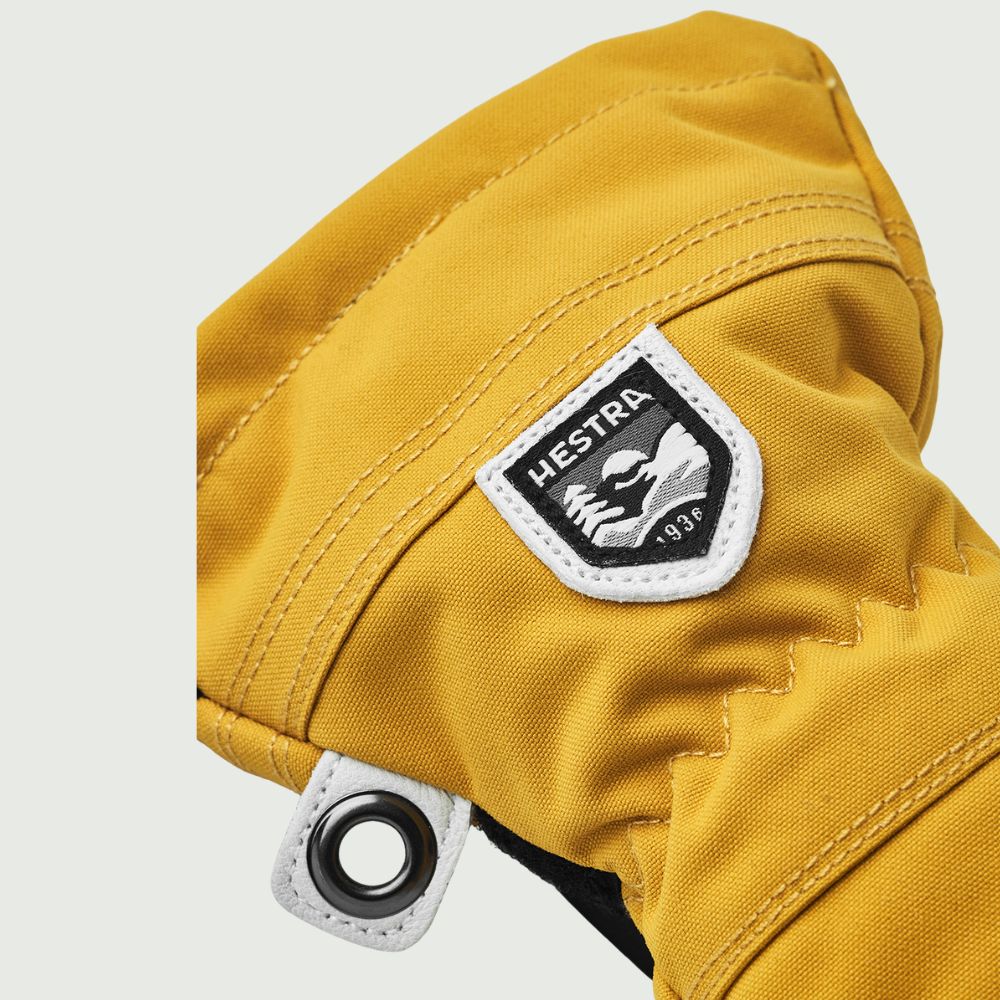 Hestra Army Leather Heli Kids Ski Mittens - Mustard (30561-460)