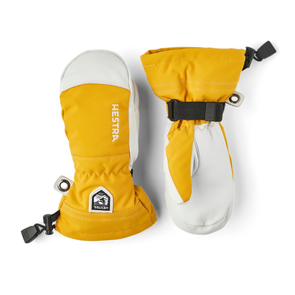 Hestra Army Leather Heli Kids Ski Mittens - Mustard (30561-460)