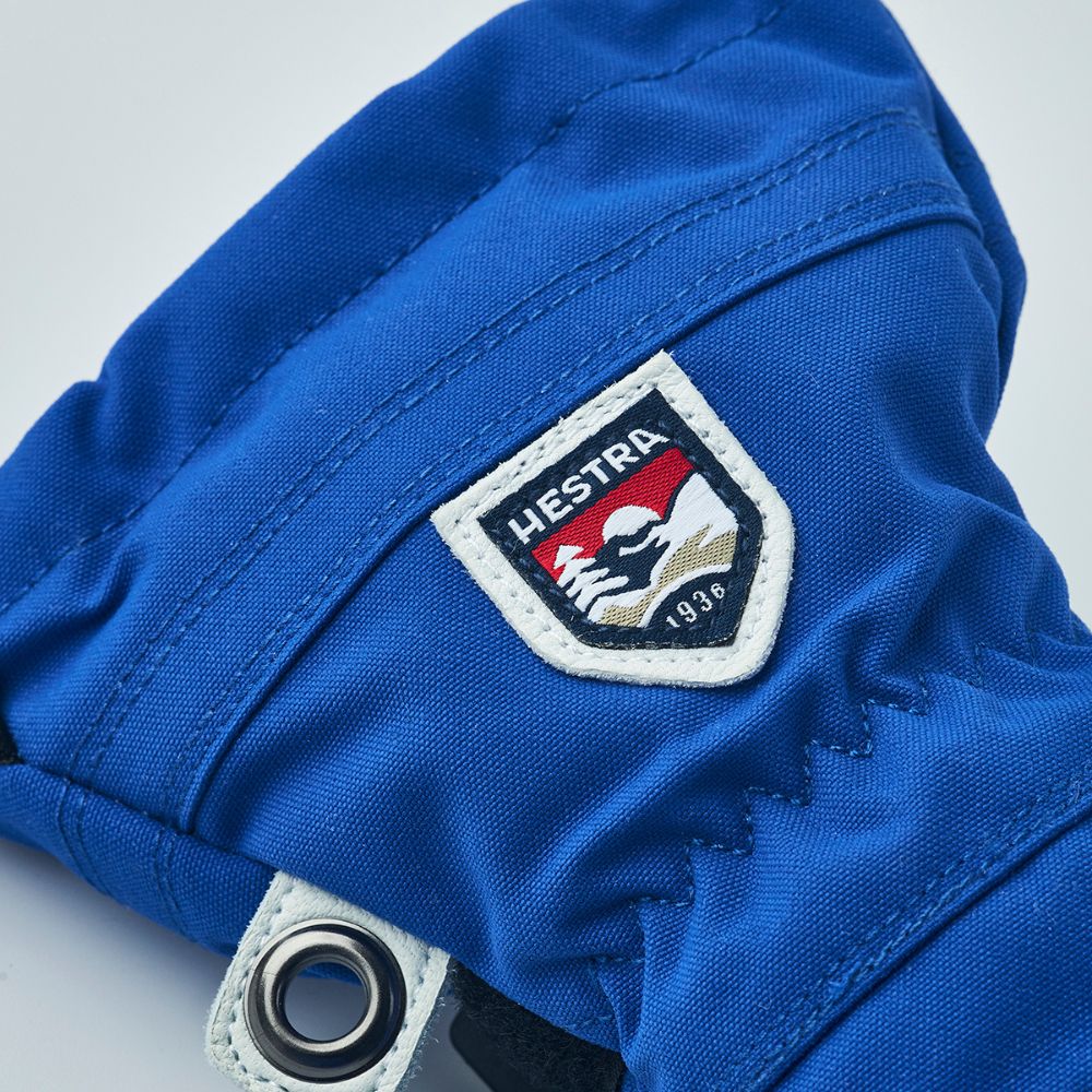 Hestra Army Leather Heli Kids Ski Mittens - Blue (30561-250)