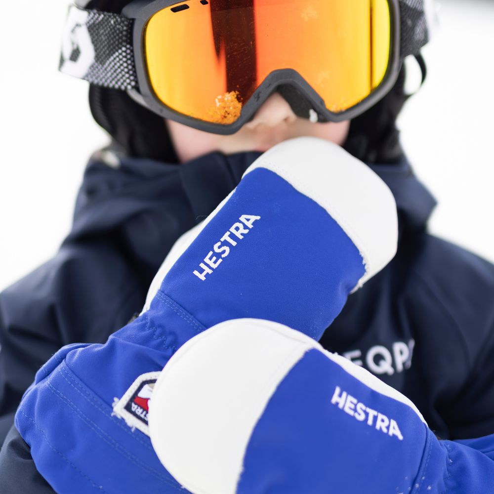 Hestra Army Leather Heli Kids Ski Mittens - Blue (30561-250)