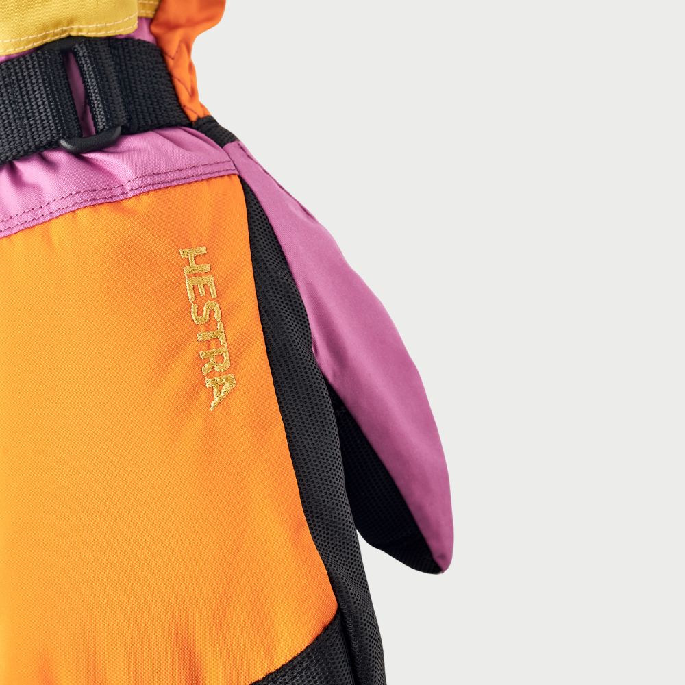 Hestra Gauntlet Czone Kids Ski Gloves &nbsp;- Orange Multi (32530-518)