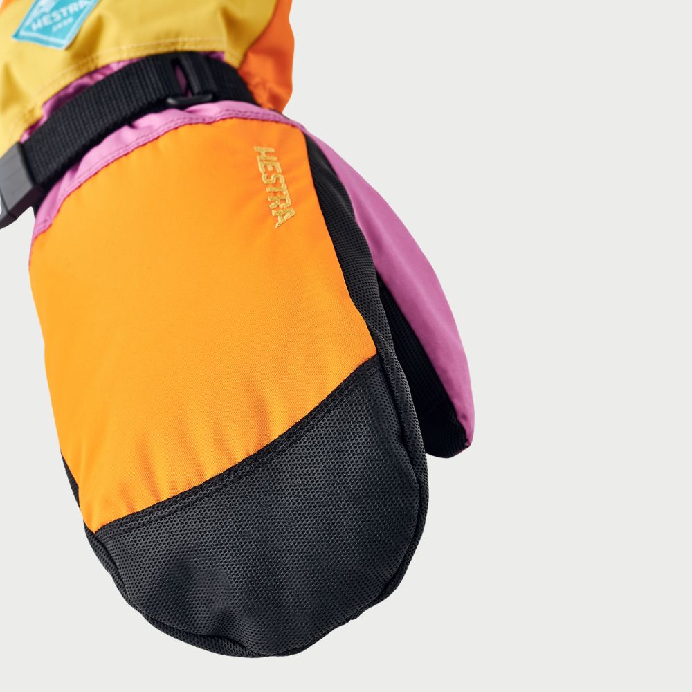 Hestra Gauntlet Czone Kids Ski Gloves &nbsp;- Orange Multi (32530-518)
