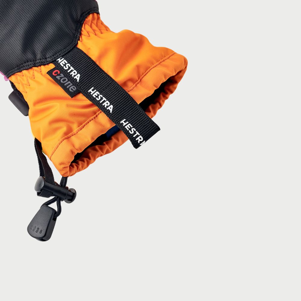 Hestra Gauntlet Czone Kids Ski Gloves &nbsp;- Orange Multi (32530-518)