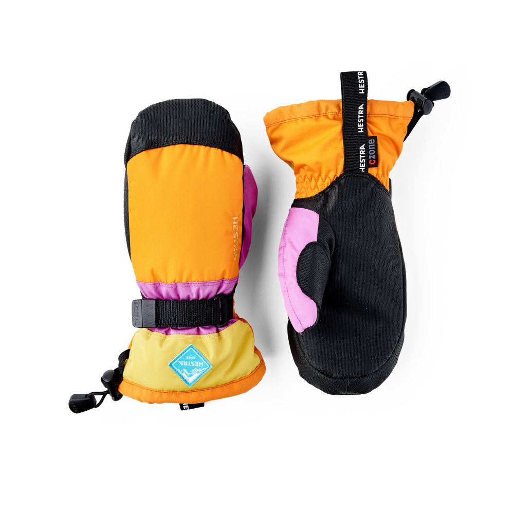 Hestra Gauntlet Czone Kids Ski Gloves &nbsp;- Orange Multi (32530-518)