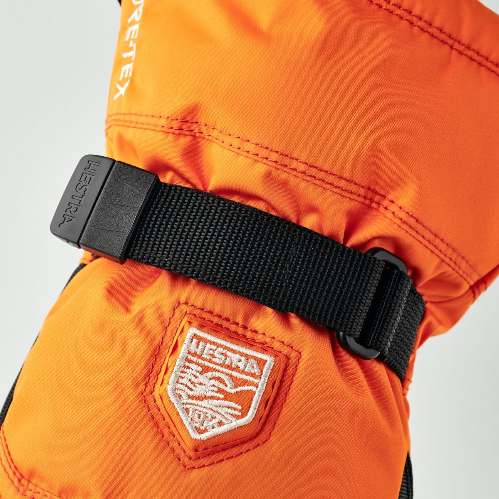 Hestra Gore-Tex Gauntlet Kids Ski Mittens - 31581-510 Orange