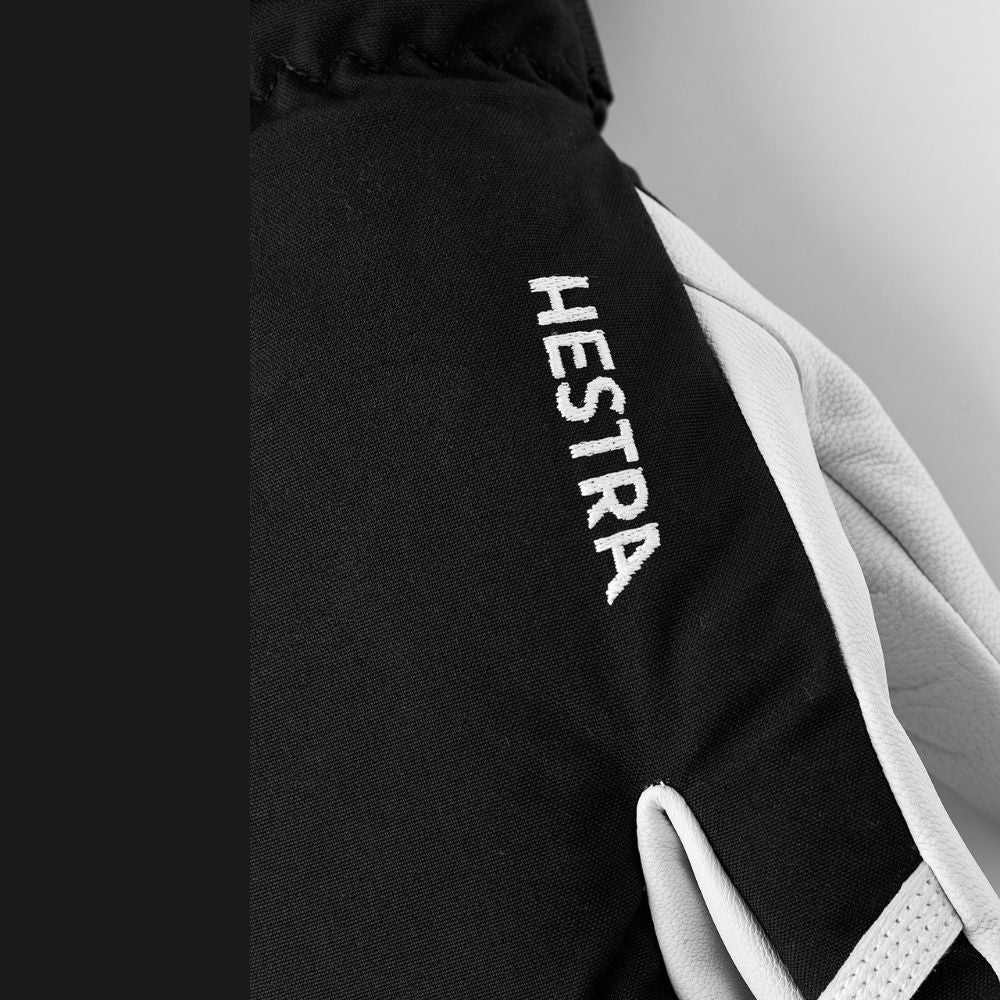Hestra Army Leather Heli Ski 3-finger  30572-100 for adults. Warm ski gloves 