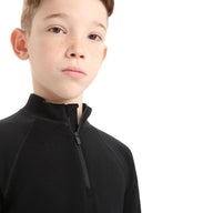 Icebreaker Kids 260 Tech LS Half Zip Thermal Top - Black