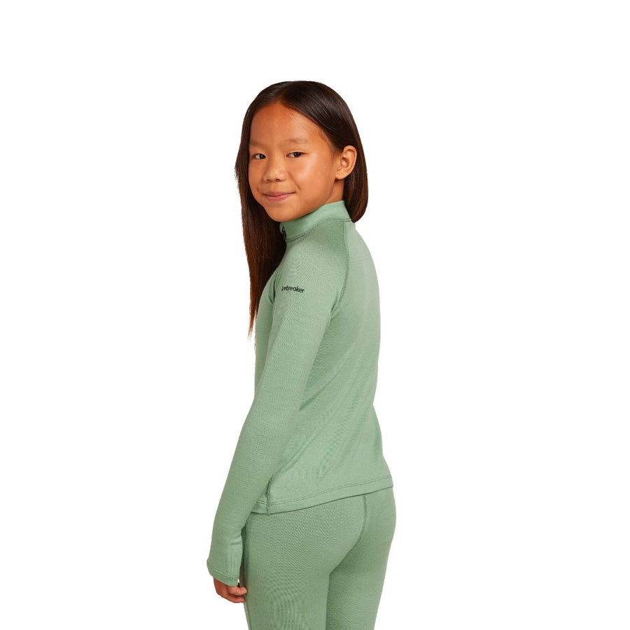 Icebreaker Kids 260 Tech LS Half Zip Merino Thermal Top - Seaglass 