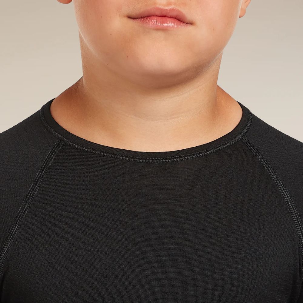 Icebreaker 200 Oasis Kids Merino Thermal Top, Black