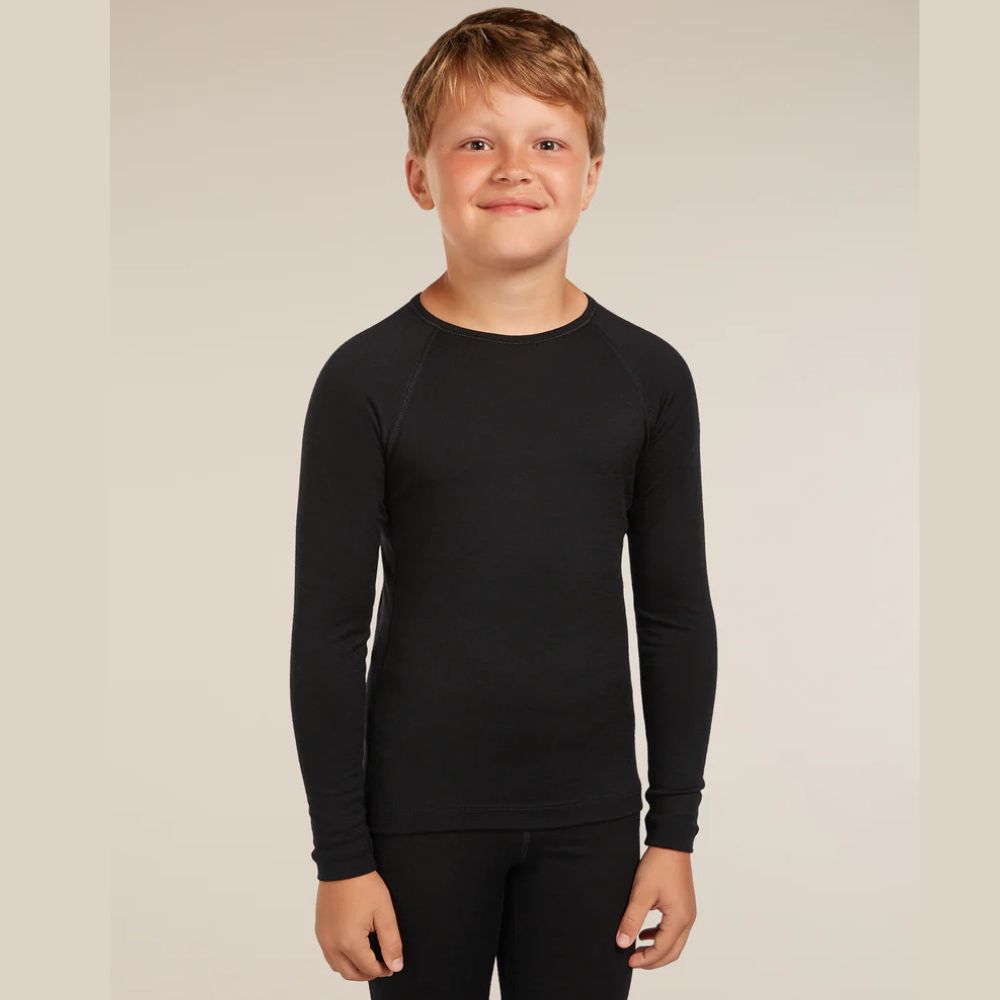 Icebreaker 200 Oasis Kids Merino Thermal Top, Black