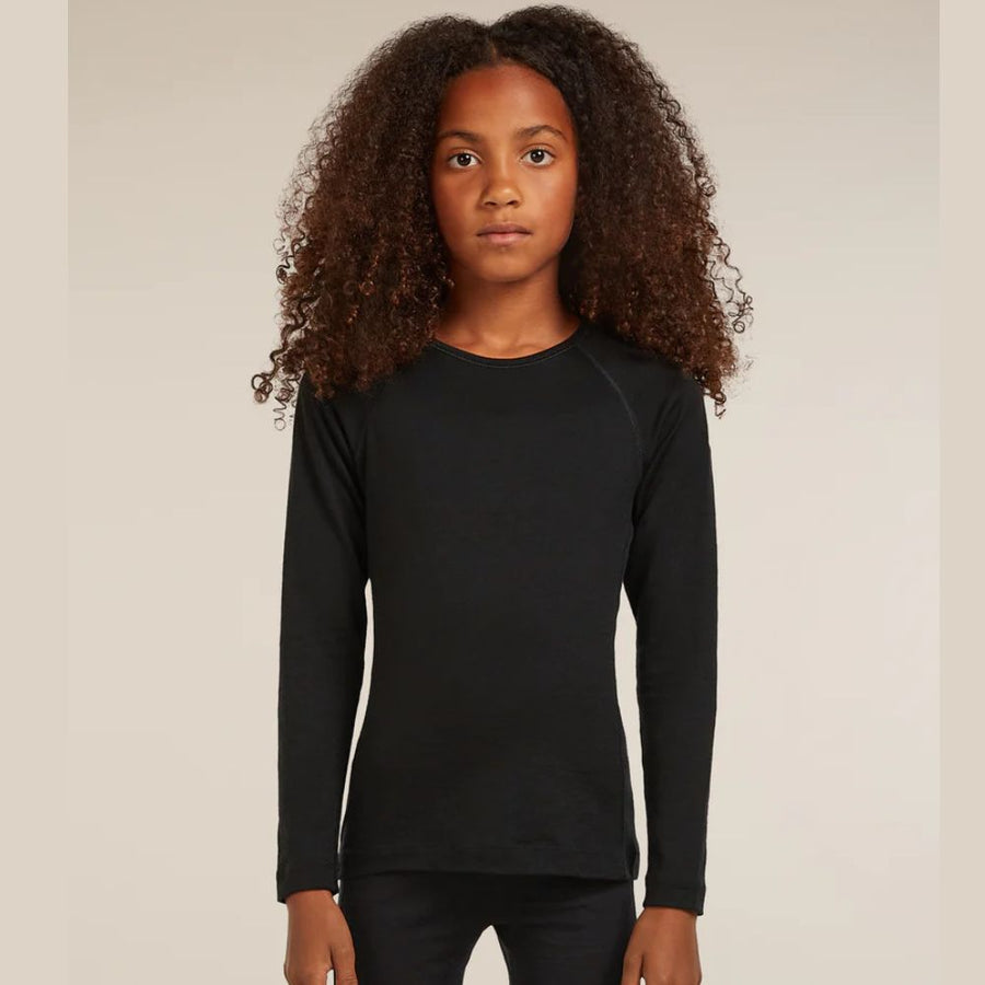 Icebreaker 200 Oasis Kids Merino Thermal Top, Black