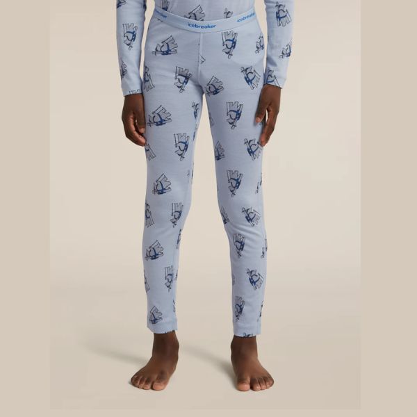 Icebreaker 200 Oasis Merino Thermal Leggings - Bear Tour Zinc Blue