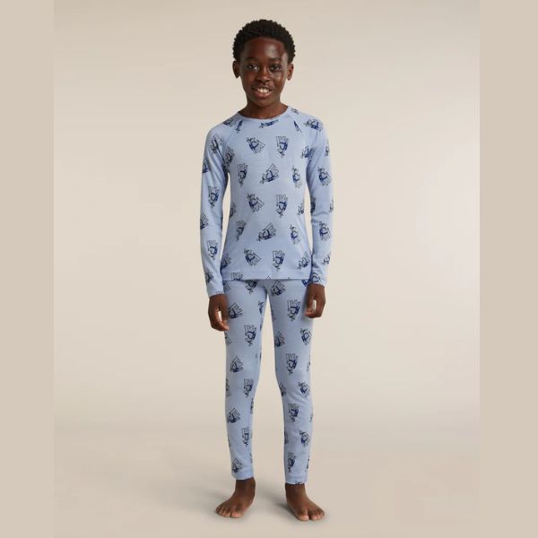 Icebreaker 200 Oasis Merino Thermal Leggings - Bear Tour Zinc Blue