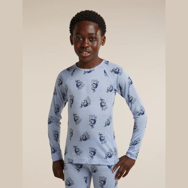 Icebreaker 200 Oasis Kids Merino Thermal Top, Bear Tour