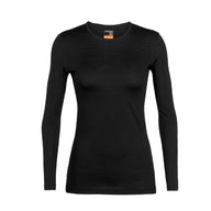 Icebreaker Womens 200 Oasis LS Crewe Thermal Top - Black