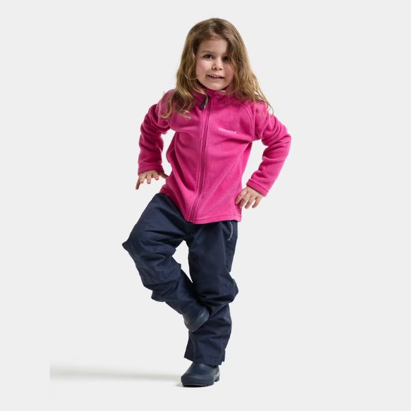 Kids Fleece Skiing Mid Layer - Didriksons Monte Fleece Top - Cactus Pink