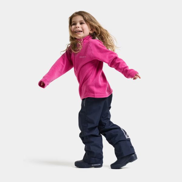 Kids Fleece Skiing Mid Layer - Didriksons Monte Fleece Top - Cactus Pink