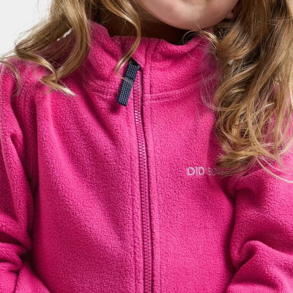 Kids Fleece Skiing Mid Layer - Didriksons Monte Fleece Top - Cactus Pink
