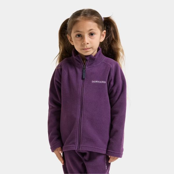 Kids Fleece Skiing Mid Layer - Didriksons Monte Fleece Top - Northern Purple