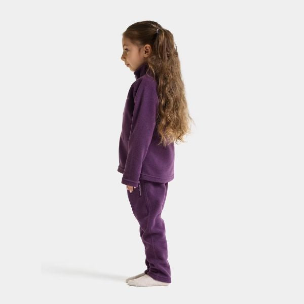 Kids Fleece Skiing Mid Layer - Didriksons Monte Fleece Top - Northern Purple