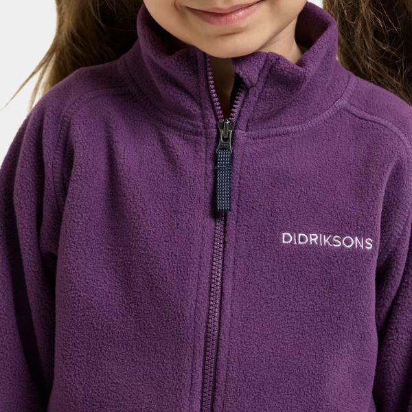 Kids Fleece Skiing Mid Layer - Didriksons Monte Fleece Top - Northern Purple