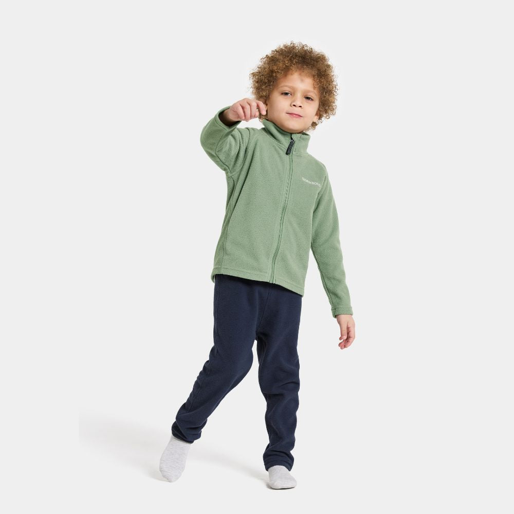 Kids Skiing Fleece - Didriksons Monte Fleece Jacket - Light Moss 