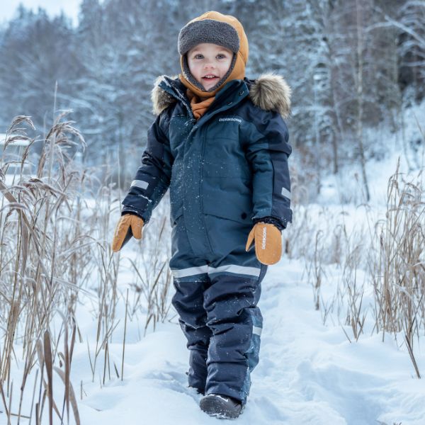 Kids Snowsuit Waterproof 15K - Didriksons Bjarven 5 Coverall - Navy