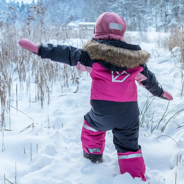 Kids Snowsuit Waterproof 15K - Didriksons Bjarven 5 Coverall - Cactus Pink