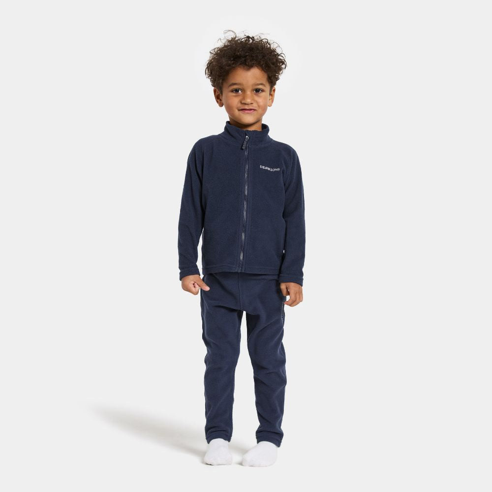 Kids Skiing Fleece - Didriksons Monte Fleece Jacket - Navy 